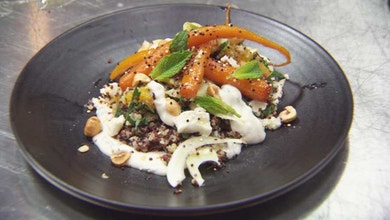 Baby Carrot and Quinoa Salad with Yoghurt Tahini Dressing