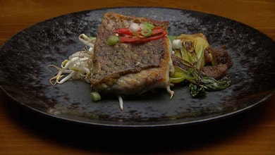 Pan Fried Barramundi with Bok Choy and Vinaigrette