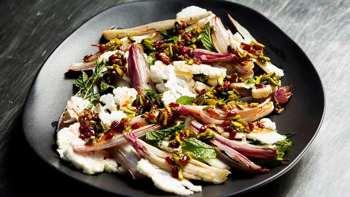 Cauliflower Salad with Shallots, Barberries and Pistachios