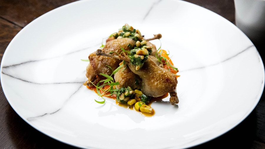 Quail with Corn and Chorizo Salsa with Pedro Ximenez Glaze