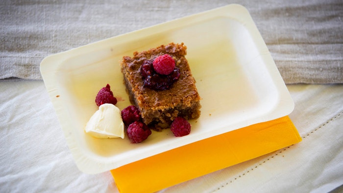 Blondie with Raspberry Jam and Cream