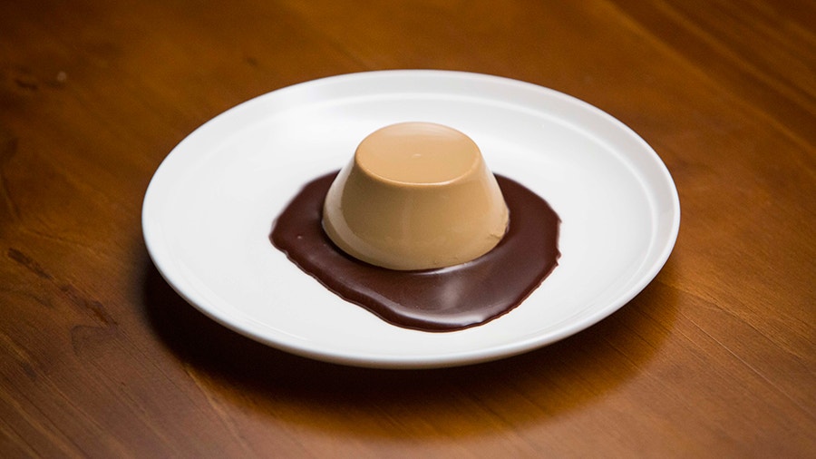 Nigella's Three-Course Dinner: Coffee Panna Cotta with Chocolate Sauce