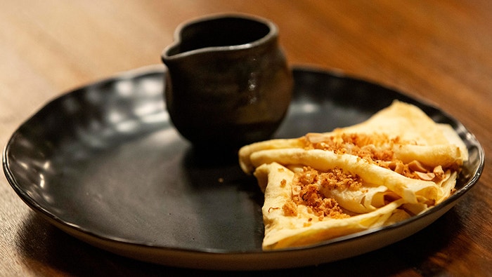 Queensland Crepes with Lychee Caramel