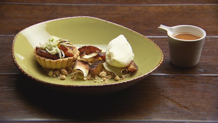 Grilled Nectarine and Apple Tart