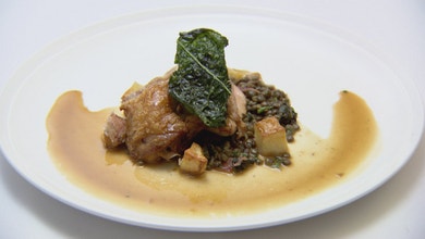 Spatchcock with Lentils and Madeira Jus