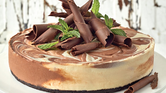 Double Choc Mint Marbled Cheesecake
