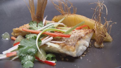 Snapper with Roasted Pineapple and Praline