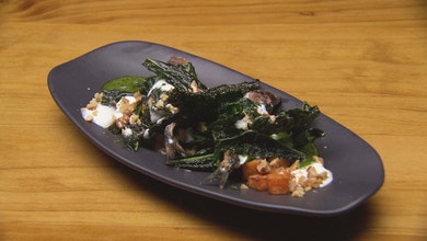 Sardines, Kale, Sweet Potatoes and Walnuts
