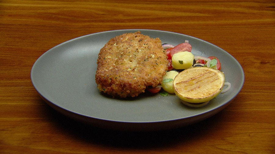 Chicken Schnitzel with Italian Potato Salad