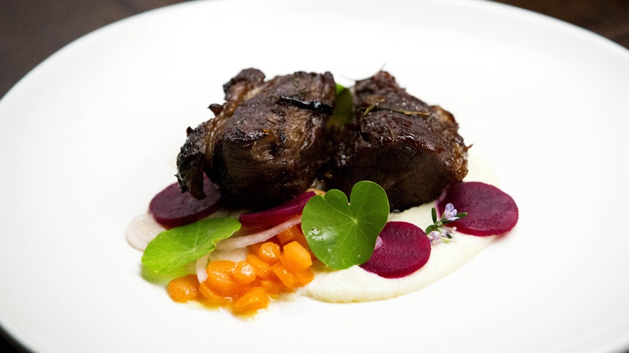 Twice Cooked Lamb with Lamb Jus and Vegetables