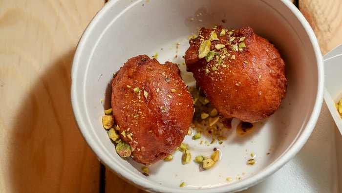 Indian Doughnuts with Rosewater and Pistachios