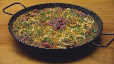 Chorizo and Squid Paella