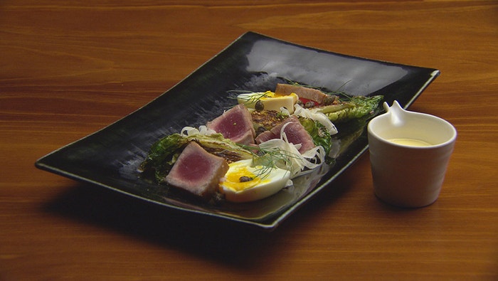 Seared Tuna with Fennel and Soft Boiled Egg Emulsion