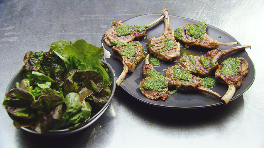 Chilli Mint Lamb Cutlets with Mint Preserve Lemon Sauce