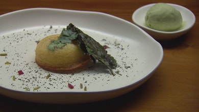 Coriander Ice Cream and Lime Syrup Cake