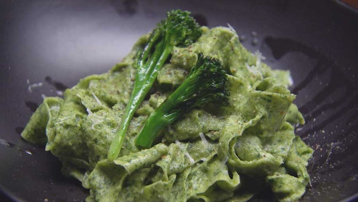 Parsley Pappardelle with Broccoli Sauce
