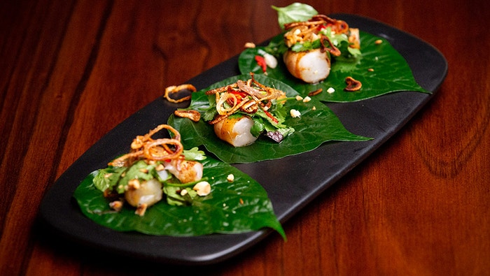 Charred Prawn in Betel Leaf