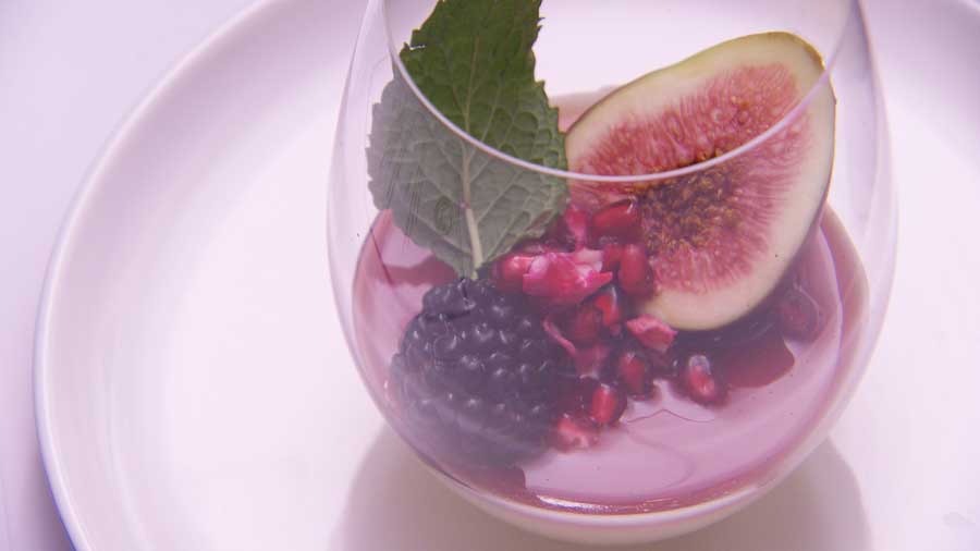 White Chocolate Mousse With Spiced Pomegranate Syrup Network Ten