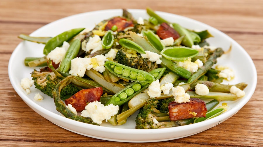Green Salad with Fried Chorizo