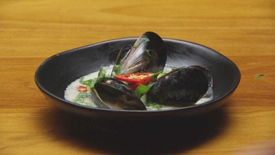 Thai-style Mussels in a Coconut Broth