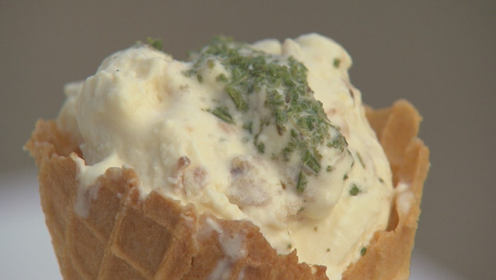 Lemon and Pine Nut Ice Cream with Rosemary
