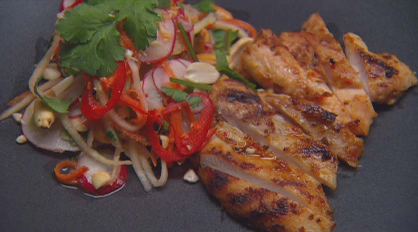 Green Mango Salad with Sambal Chicken