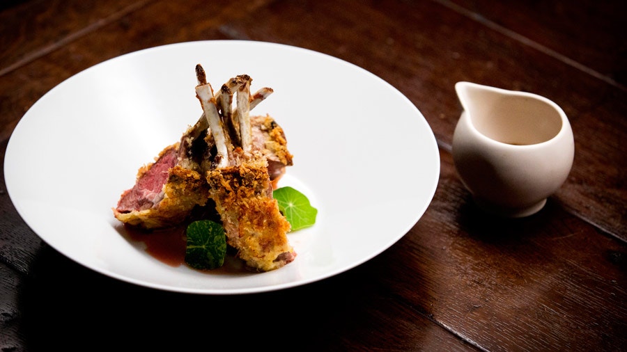 Lamb Cutlet with Pumpkin Puree and Caramelised Onion