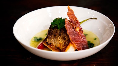 Crispy Skin Snapper with Chilli and Coriander Broth and Chilli Salad