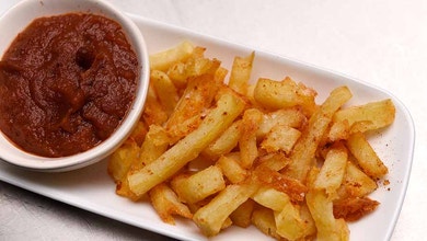 Twice Cooked Chips with a Whisky Sauce