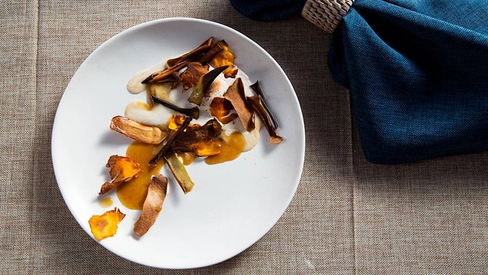 Cinnamon Ice Cream with Fallen Leaves and Salted Butterscotch