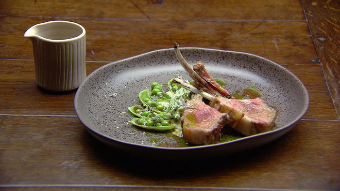 Lamb with Minted Peas