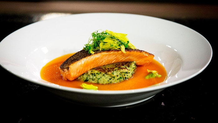 Rainbow Trout, Stamppot and Broth