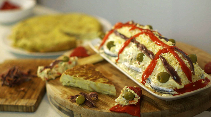 Russian Potato Salad with Spanish Omelette
