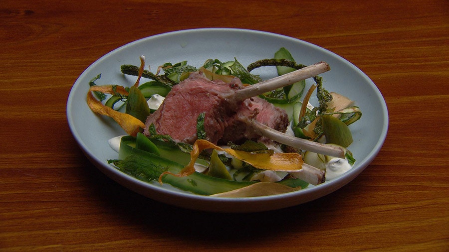 Salt Baked Lamb with Tzatziki Salad