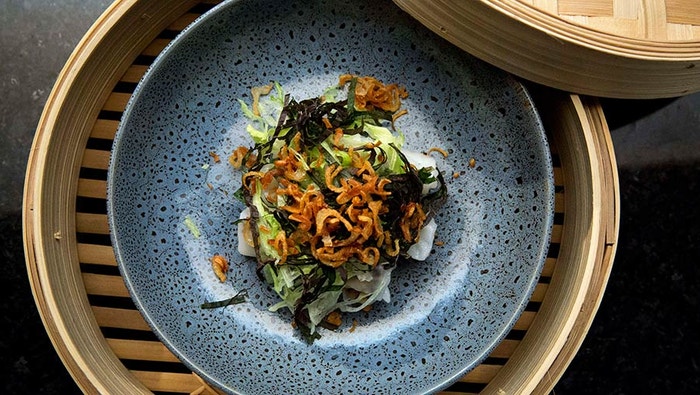 Vietnamese Rice Noodle Rolls filled with Pork and Mushrooms