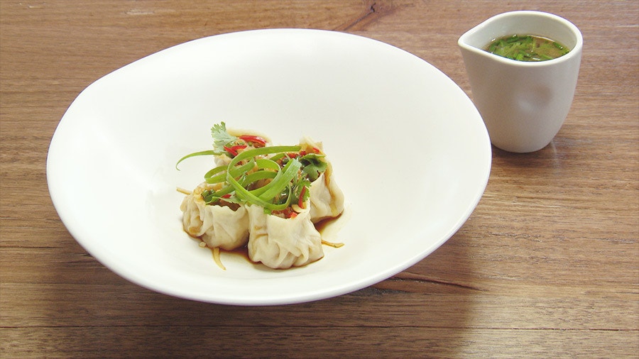 Chicken and Prawn Siu Mai with Ginger Broth
