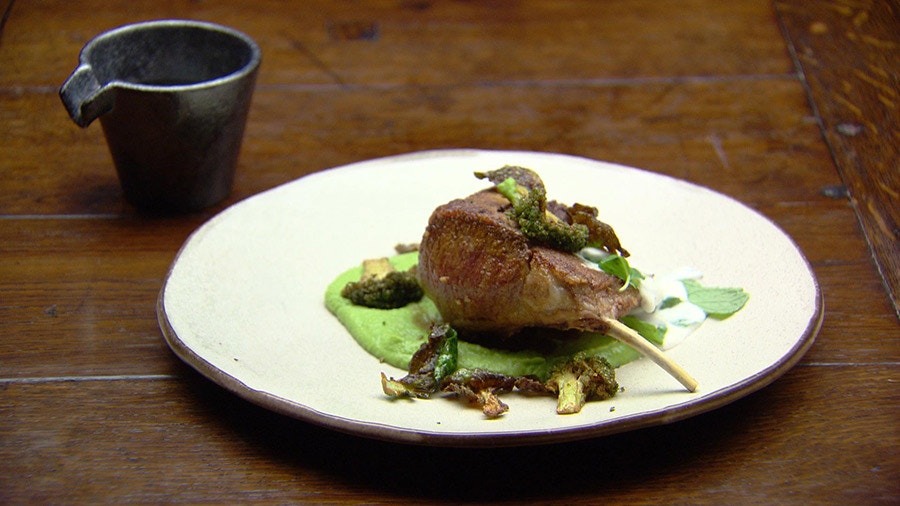 Lamb with Pea Puree