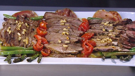 BBQ Shoulder of Lamb with Roasted Vegetables and Lemon Butter