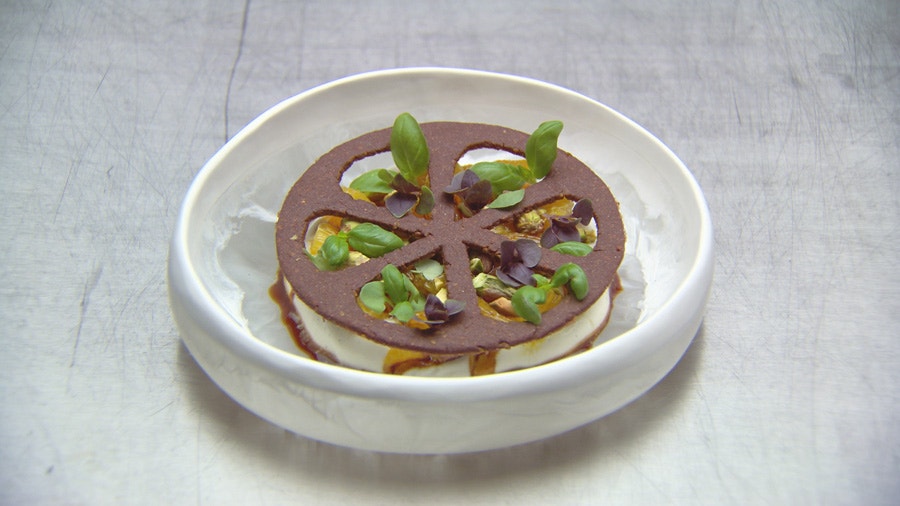 Cocoa Pistachio Pate Sablee With Orange Salad Network Ten