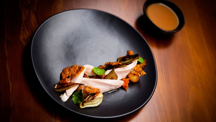 Apricot Chicken with Crispy Skin