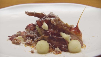 Deconstructed Cheese Platter with Honey Rosemary Ice-cream