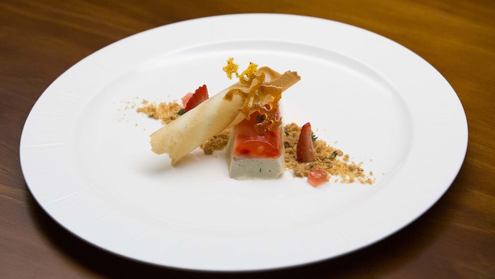 Thyme and Vanilla Panna Cotta with Strawberries