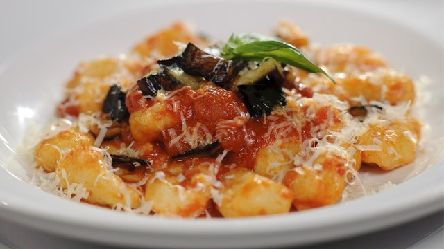 Ricotta Gnocchi with Eggplant Sauce