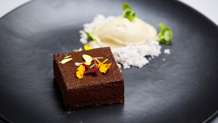 Espresso Bavarois with Marsala Ice Cream