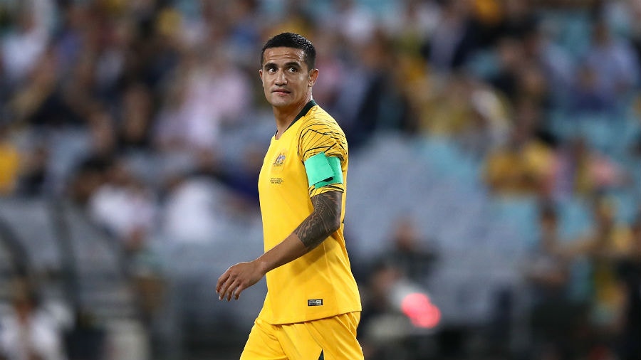 Tim Cahill of Australia reacts during the International Friendly Match between the Australian Socceroos and Lebanon