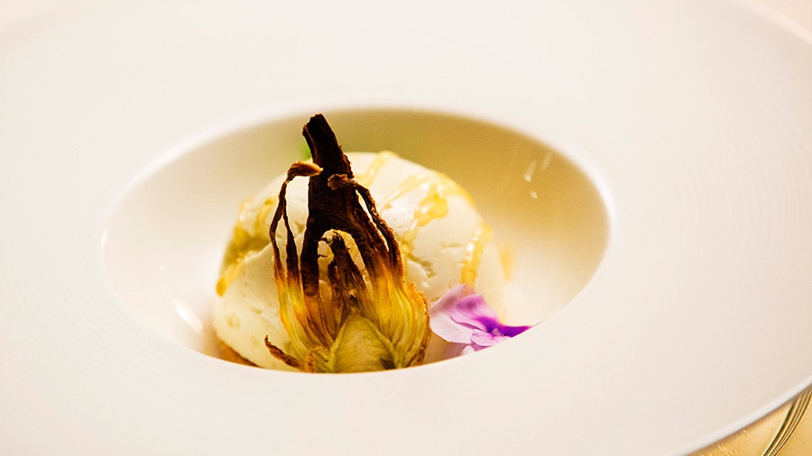 Frozen Fennel Nougat, Apple Jelly, Lemon Syrup