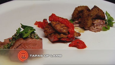 Tapas of Lamb: Roasted Anchovy Lamb with Green Dressing