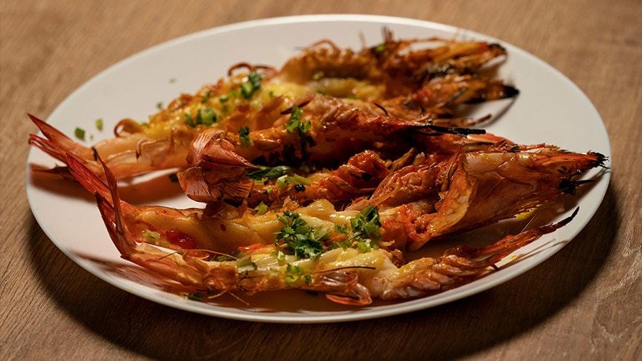 Charred Prawns with Garlic Turmeric Butter
