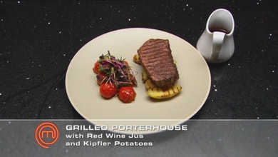 Porterhouse with Kipfler Potatoes and Red Wine Jus