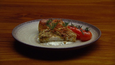Pistachio Crusted Snapper with Crispy Potatoes